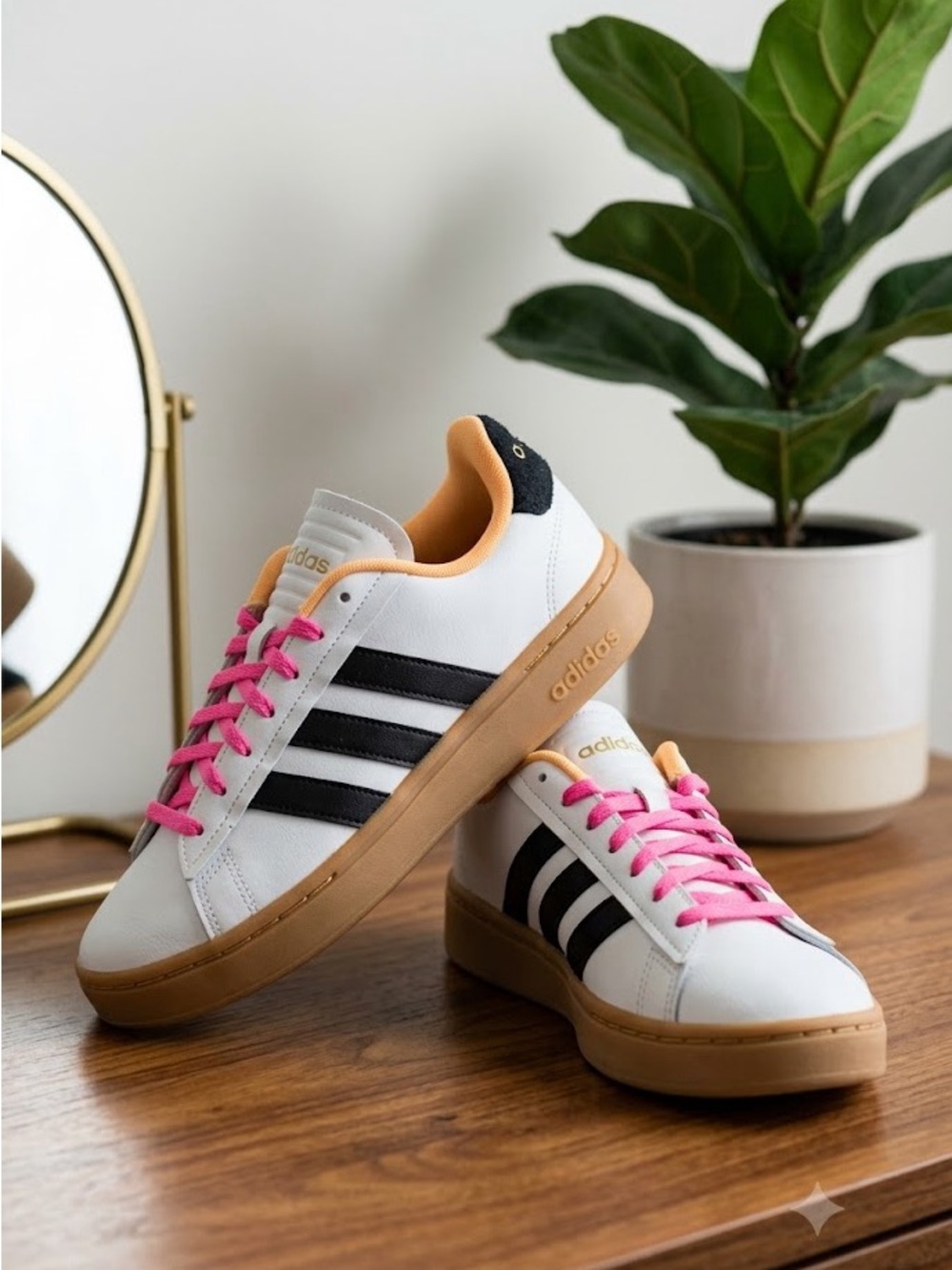 Adidas Originals Grand Court Alpha Leather Neon Sz 8